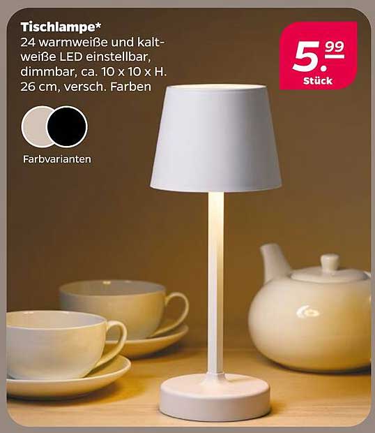 Tischlampe* mit 24 warmweißen und kaltweißen LED