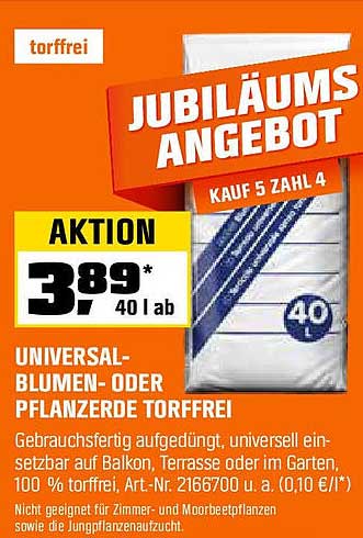 Universalblumen- oder Pflanzerde torffrei