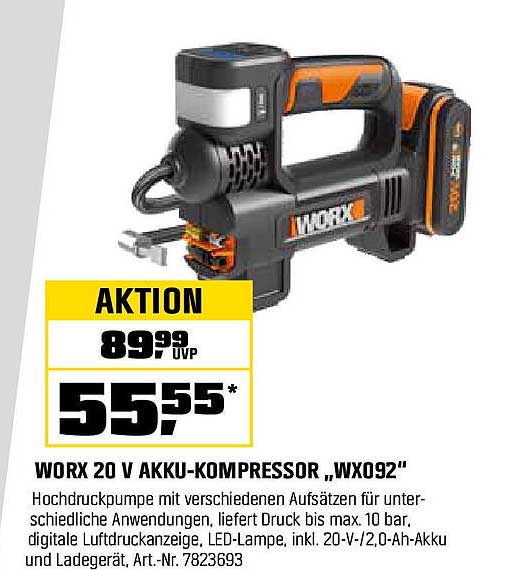 WORX 20 V Akku-Kompressor „WX092“