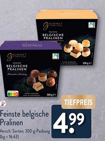 Feinste Belgische Pralinen Angebot bei Aldi Nord