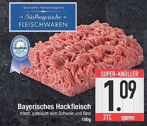 Bayerisches Hackfleisch Frisch, Gemischt Vom Schwein Und Rind Angebot ...