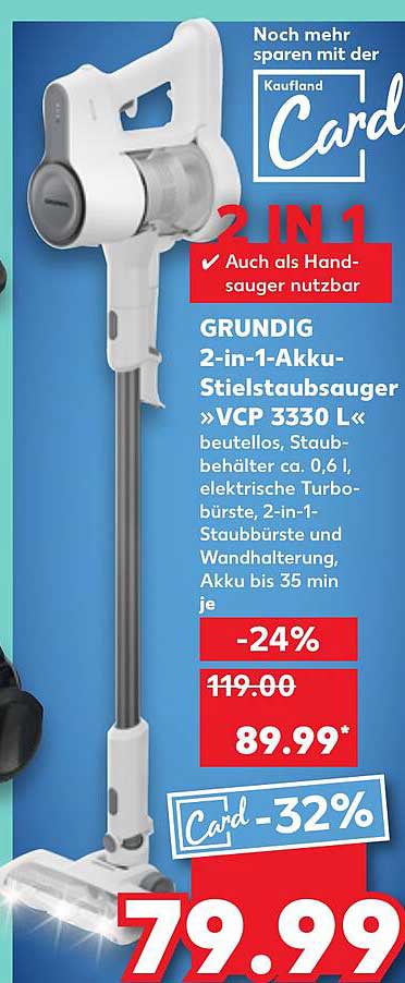 Grundig 2 In 1 Akku Staubsauger Vcp 3330 L
