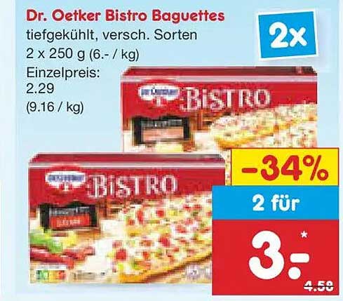 Dr. Oetker Bistro Baguettes tiefgekühlt, versch. Sorten