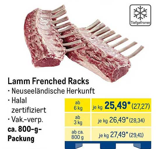Lamm Frenched Racks Angebot bei METRO - ProspektGuru.de