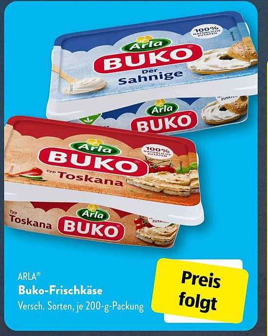 Arla Buko-Frischkäse in verschiedenen Sorten, je 200-g-Packung