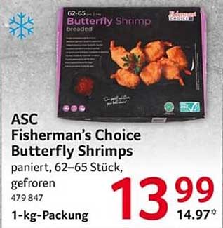 ASC Fisherman's Choice Butterfly Shrimps - 1-kg-Packung
