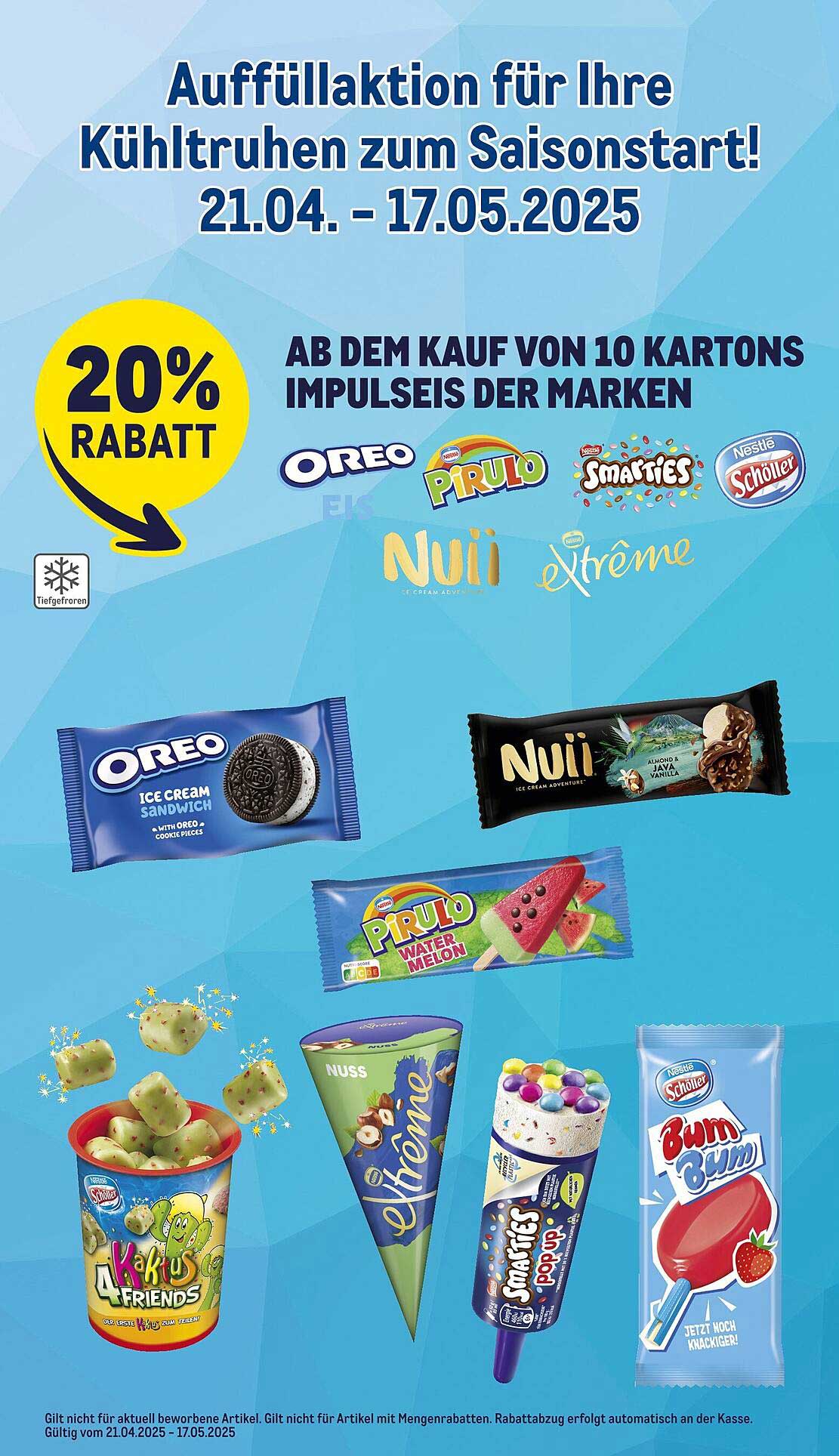 Auffüllaktion für Ihre Kühltruhen zum Saisonstart – 20% Rabatt auf Impulseis