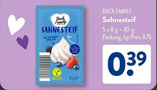 Back Family Sahnestief 5 x 8 g