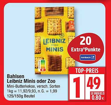 Bahlsen Leibniz Minis oder Zoo Mini-Butterkekse