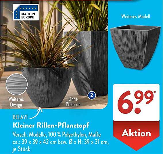 BELAVI Kleiner Rillen-Pflanztopf