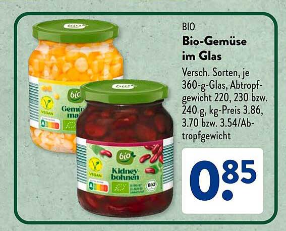 BIO-Gemüse im Glas