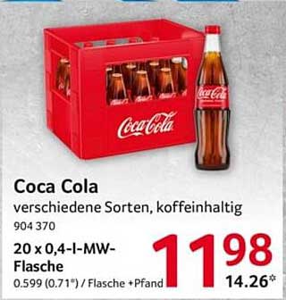Coca Cola 20 x 0,4-I-MW-Flasche