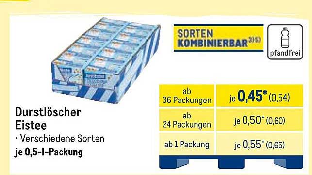 Durstlöscher Eistee - Verschiedene Sorten je 0,5-l-Packung