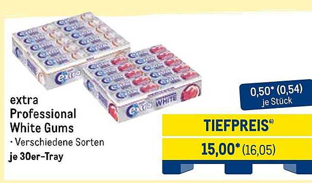 extra Professional White Gums – Verschiedene Sorten je 30er-Tray