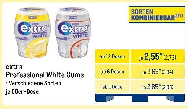 extra Professional White Gums - Verschiedene Sorten je 50er-Dose