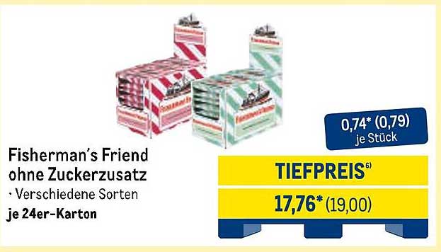 Fisherman's Friend ohne Zuckerzusatz - verschiedene Sorten je 24er-Karton