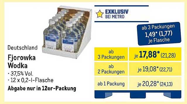 Fjorowka Wodka 0,2 l - 12er-Pack