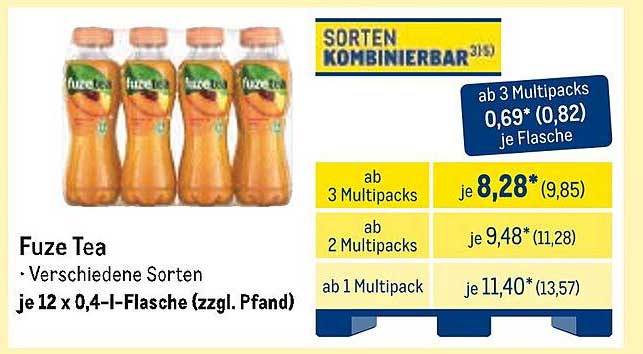 Fuze Tea – Verschiedene Sorten im Multipack