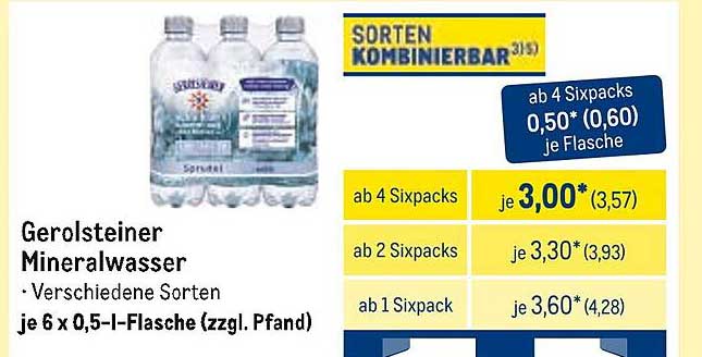 Gerolsteiner Mineralwasser - Verschiedene Sorten