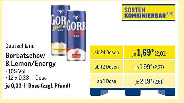 Gorbatschow & Lemon/Energy 0,33l Dose