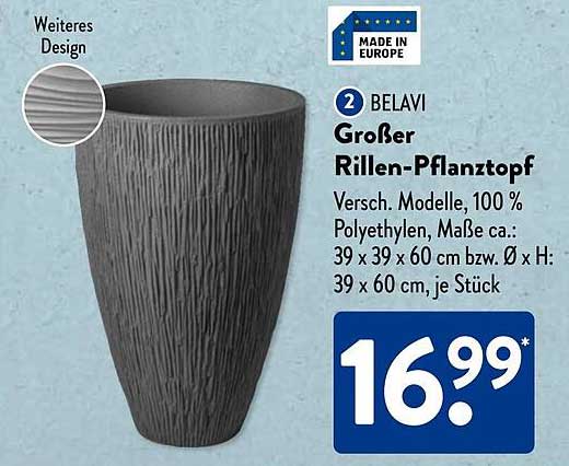 Großer Rillen-Pflanztopf