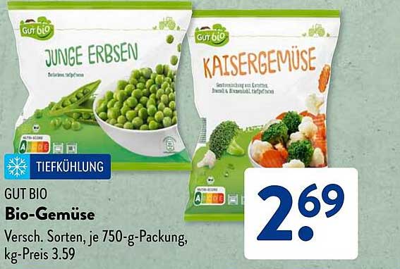 GUT BIO Bio-Gemüse - Junge Erbsen und Kaisergemüse