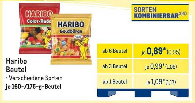 Haribo Beutel - Verschiedene Sorten je 160-/175-g-Beutel