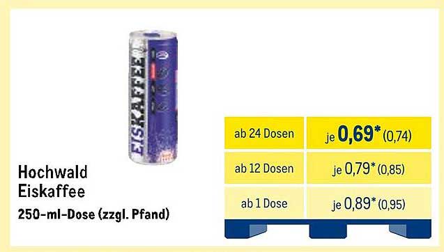 Hochwald Eiskaffee 250-ml-Dose (zzgl. Pfand)