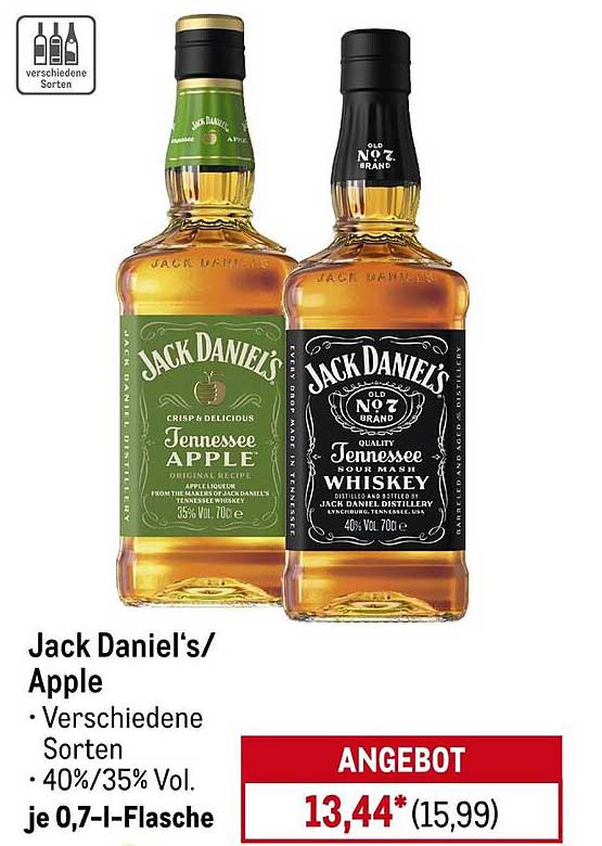 Jack Daniel's/Apple – Verschiedene Sorten