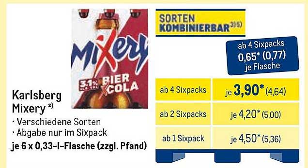 Karlsberg Mixery – Bier Cola in verschiedenen Sorten