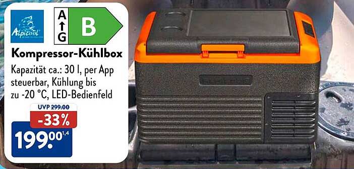 Kompresso-Kühlbox mit App-Steuerung und LED-Bedienfeld