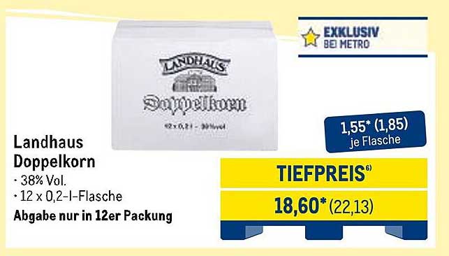 Landhaus Doppel-korn - 12 x 0,2-l-Flasche