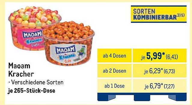 Maoam Kracher – Verschiedene Sorten je 265-Stück-Dose
