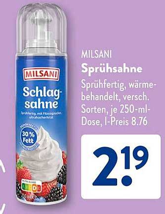 MILSANi Sprühsahne 250 ml