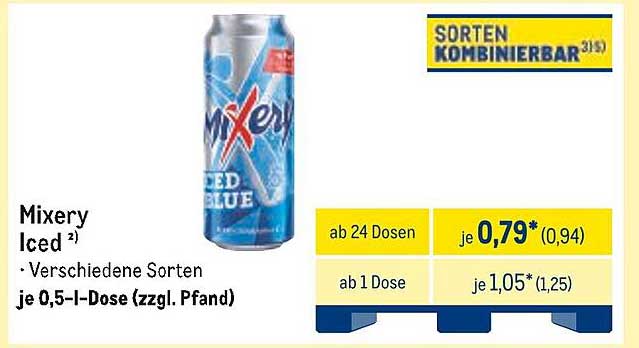 Mixery Iced - Verschiedene Sorten je 0,5-l-Dose (zzgl. Pfand)