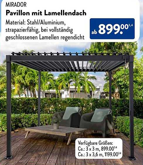 Pavillon mit Lamellendach