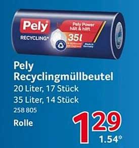 Pely Recyclingmüllbeutel 20 Liter & 35 Liter