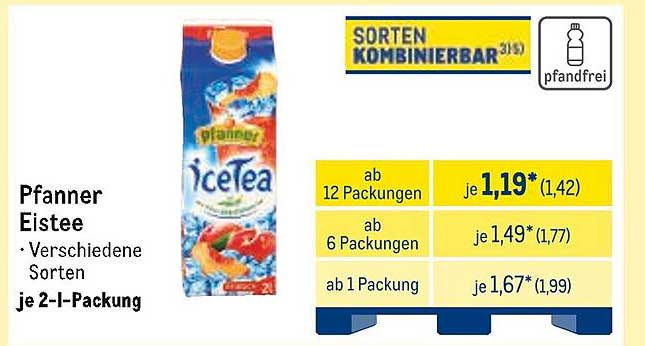 Pfanner Eistee - Verschiedene Sorten je 2-l-Packung