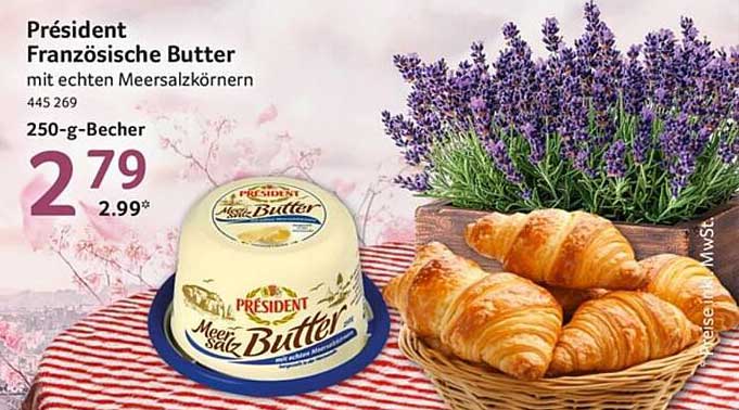 Président Französische Butter mit echten Meersalzkörnern 250-g-Becher