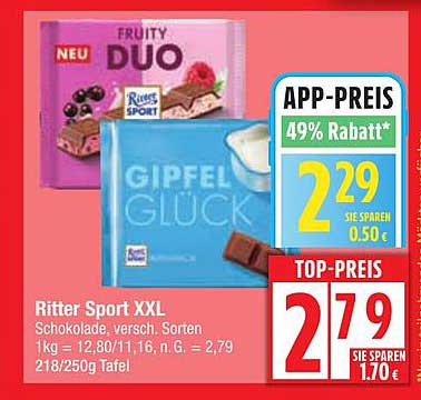Ritter Sport XXL Schokolade, verschiedene Sorten