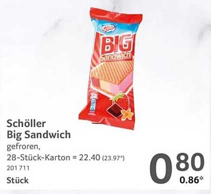 Schöller Big Sandwich - Gefroren, 28-Stück-Karton