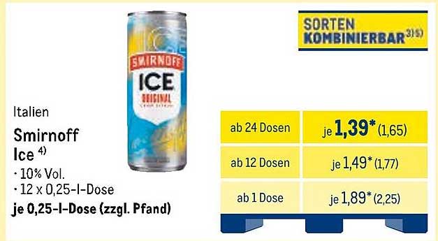 Smirnoff Ice Original - Erfrischender Genuss