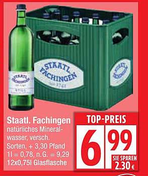 Staatl. Fachingen natürliches Mineralwasser, verschiedene Sorten