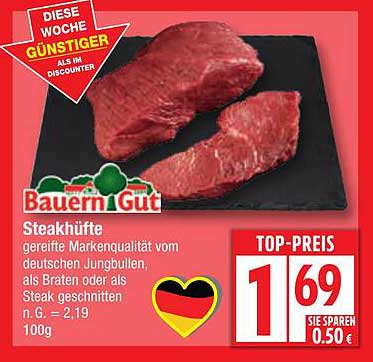 Steakhüfte - Gereifte Markenqualität vom deutschen Jungbullen