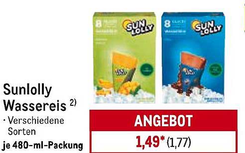 Sunlolly Wassereis – Verschiedene Sorten je 480-ml-Packung