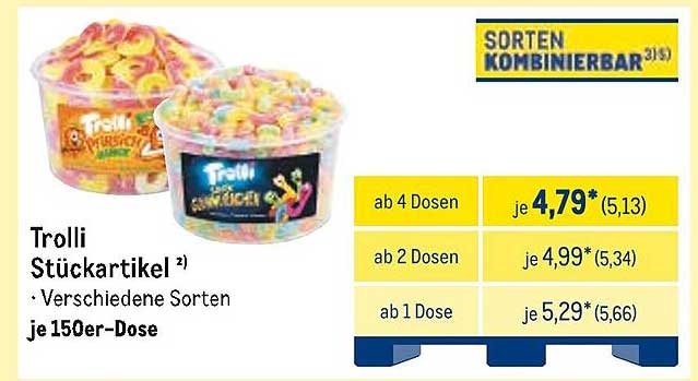 Trolli Stückartikel – verschiedene Sorten je 150er-Dose
