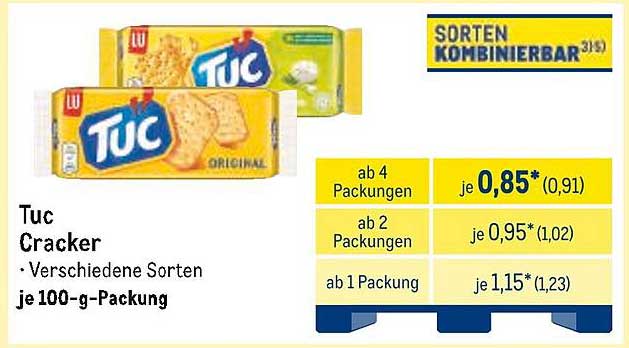 Tuc Cracker - Verschiedene Sorten je 100-g-Packung