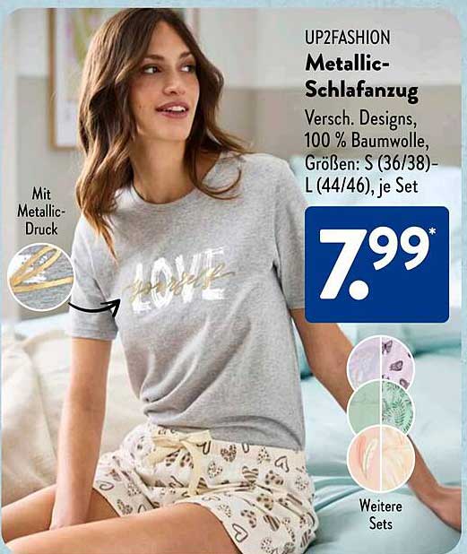 UP2FASHION Metallic-Schlafanzug