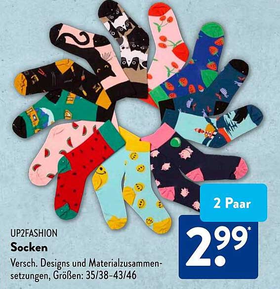 UP2FASHION Socken - 2 Paar für 2,99 €