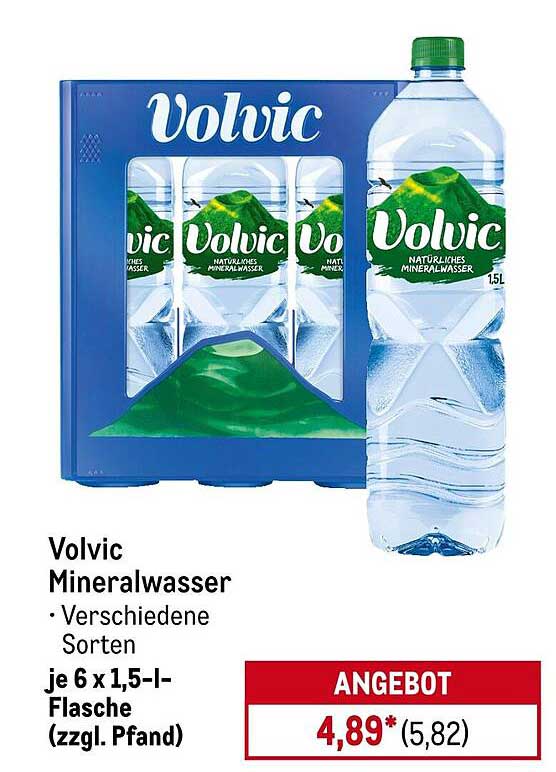 Volvic Mineralwasser – 6 x 1,5 l Flasche